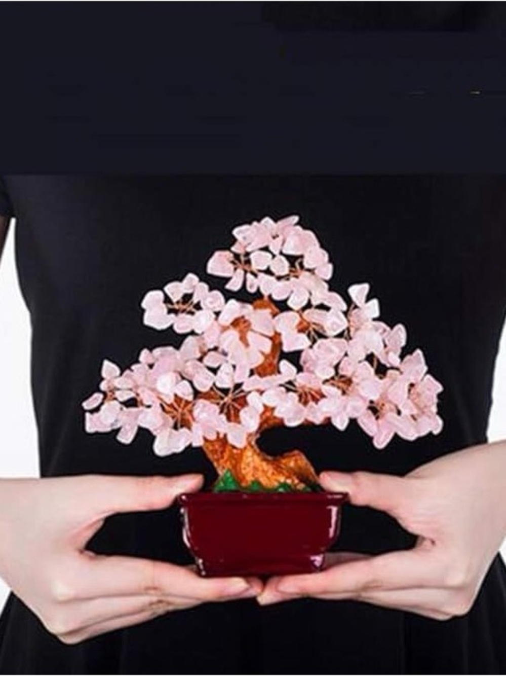 🆕New Feng Shui Rose Quartz Crystal Money Bonsai Tree - Picture 2 of 3